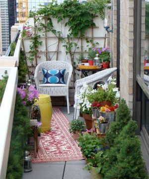 现代美式生活阳台小花园装修图片欣赏