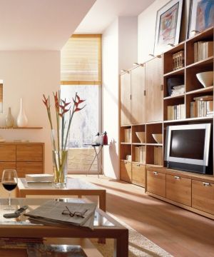2023现代温馨家装实木电视柜设计效果图欣赏