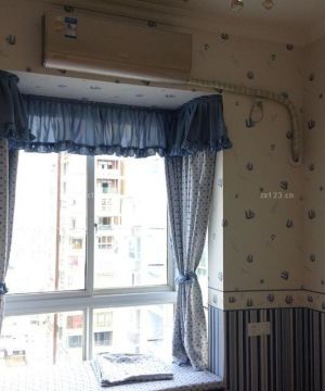 2023最新小空间儿童房卧室飘窗窗帘装修图片