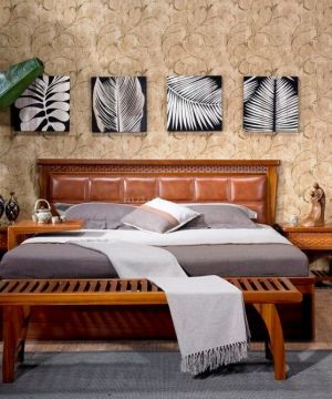 最新12平米卧室东南亚床头柜设计图片