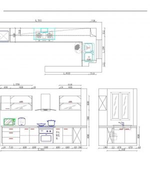 最新现代家装橱房橱柜设计图纸