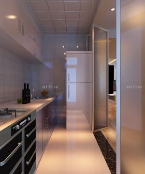 最新整体厨房意银色橱柜装修图片2023