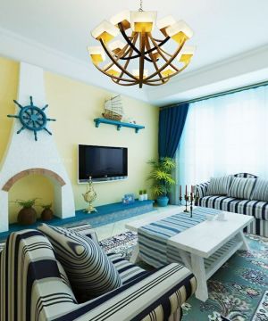 地中海家装客厅地毯效果图片