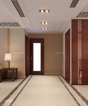 现代中式家装客厅过道装修效果图大全2023图片
