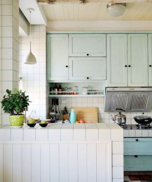 现代混搭风格开放式厨房图片